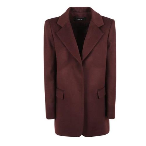 Bordeaux Wol-Kasjmier Jas Aw24 Federica Tosi , Brown , Dames