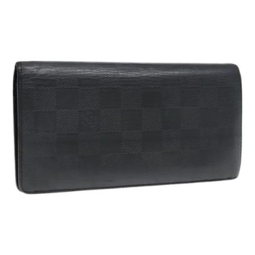 Pre-owned Leather wallets Louis Vuitton Vintage , Black , Dames