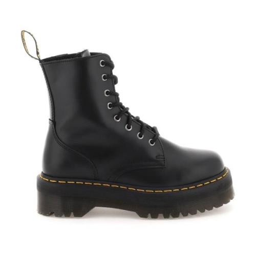 Gepoetst gladleren gevechtslaarzen Dr. Martens , Black , Dames