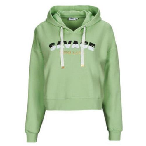 Groene hoodie voor vrouwen Only , Green , Dames