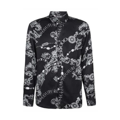 Zwarte Shirt Aw23 Stijlvol Beperkte Voorraad Versace Jeans Couture , B...