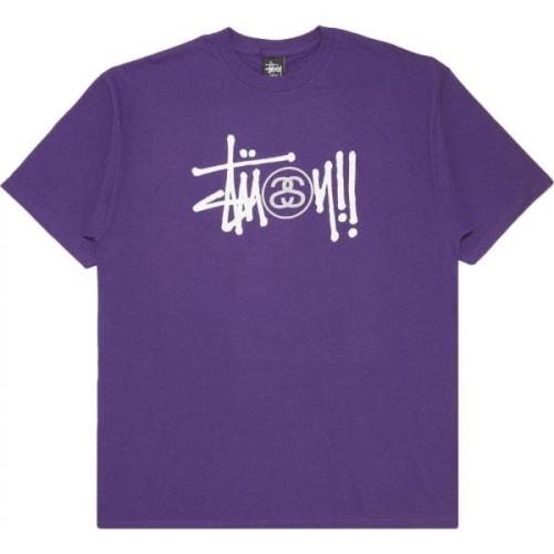 Basis Logo Paarse Tee Stüssy , Purple , Heren