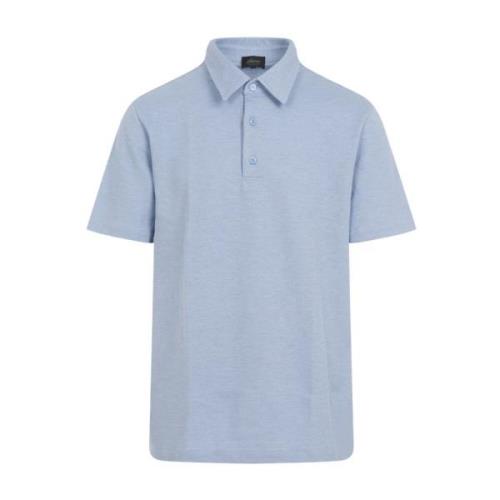 Lead Sky Blue Polo Shirt Brioni , Blue , Heren