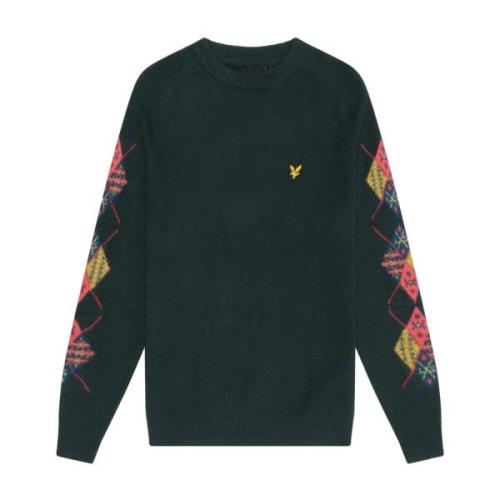 Argyle Sleeve Jumper Lyle & Scott , Green , Heren