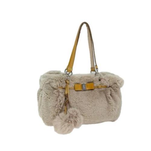 Pre-owned Cotton handbags Salvatore Ferragamo Pre-owned , Beige , Dame...