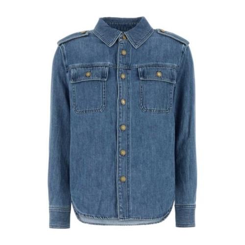 Stijlvolle Denim Shirt voor Mannen Michael Kors , Blue , Dames