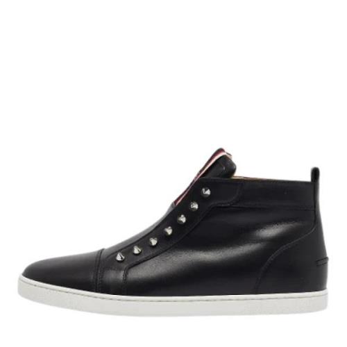 Pre-owned Leather sneakers Christian Louboutin Pre-owned , Black , Her...