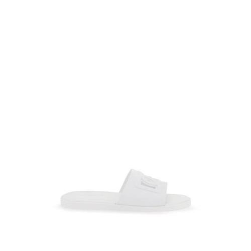 Rubber Slides met DG Millennials Logo Dolce & Gabbana , White , Heren