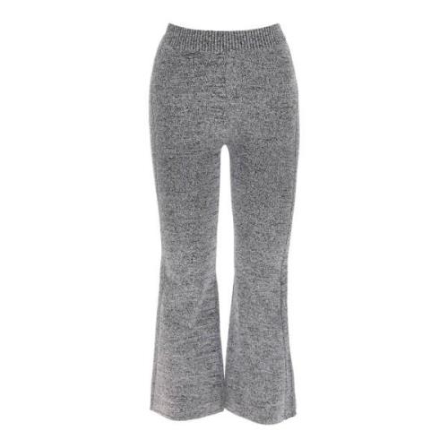 Wijde Geknipte Gebreide Broek Ganni , Gray , Dames