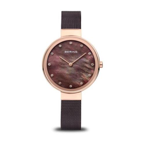 Dameshorloge Classic 34 mm Milanese Band Bruin 12034-265 Bering , Brow...