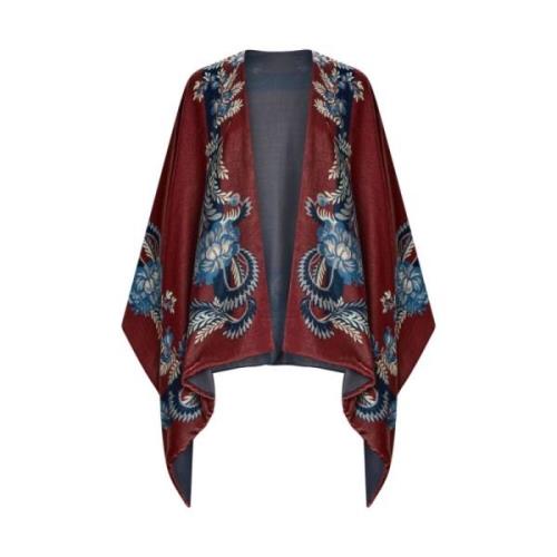 Paisley Print Fluweel Cape Ontwerp Etro , Red , Dames