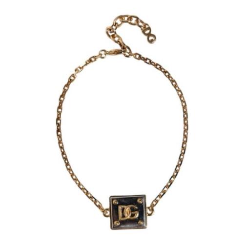 Gouden Ketting Hanger Ketting Logo Details Dolce & Gabbana , Yellow , ...