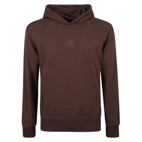 Bruine Hoodie Jersey Textuur C.p. Company , Brown , Heren