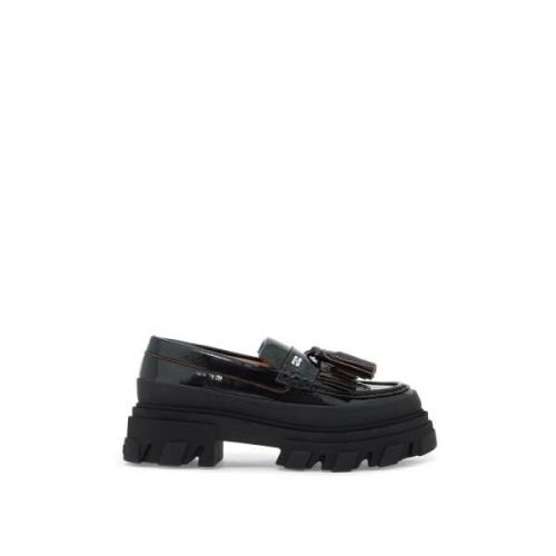 leren loafers met kwastjes Ganni , Black , Dames