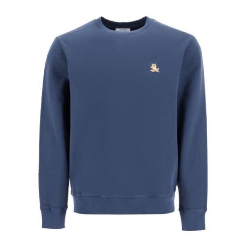 Chillax Fox Patch Sweatshirt Maison Kitsuné , Blue , Heren