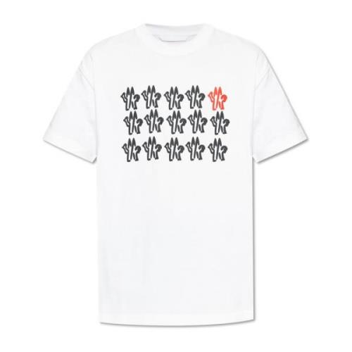 T-shirt met logo Moncler , White , Heren