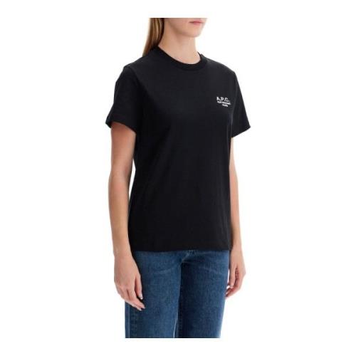 Geborduurd Katoenen T-shirt A.p.c. , Black , Dames