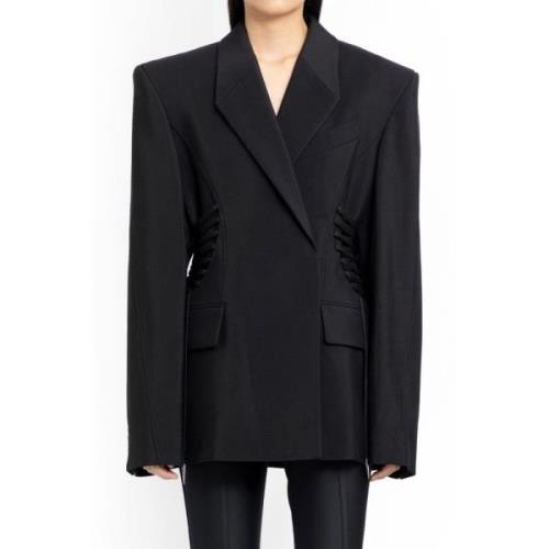 Zwarte blazer met open rug Mugler , Black , Dames