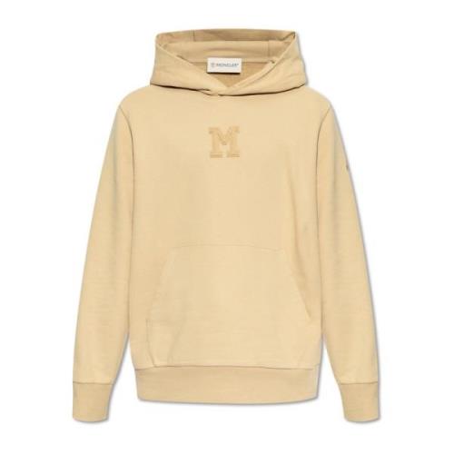 Sweatshirt met logo Moncler , Beige , Heren