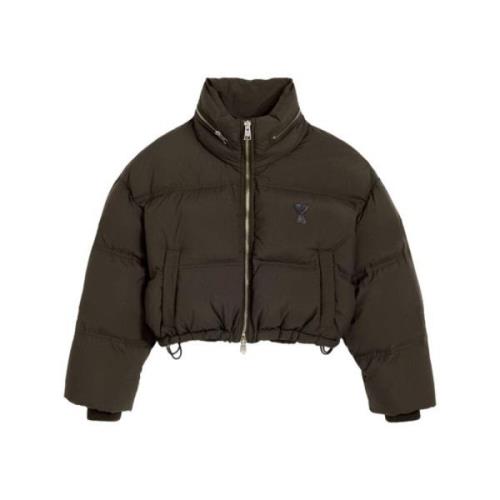 Stijlvolle Khaki Bomberjack Ami Paris , Brown , Dames