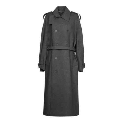 Grijze Double-Breasted Trenchcoat Aw24 JW Anderson , Gray , Heren