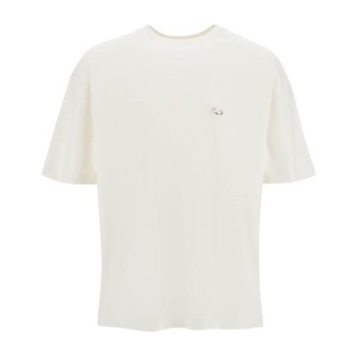 Oversized Crew Neck T-shirt met Piercing Mugler , White , Heren