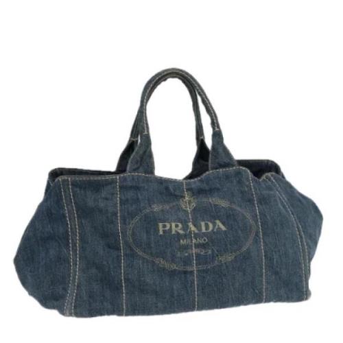 Pre-owned Canvas totes Prada Vintage , Blue , Dames