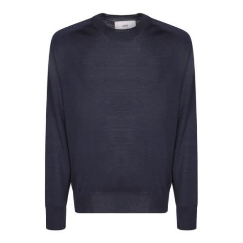 Blauwe Gebreide Kleding voor Mannen Aw24 Ami Paris , Blue , Heren