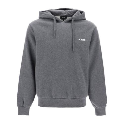 Hoodie met flockprint A.p.c. , Gray , Heren