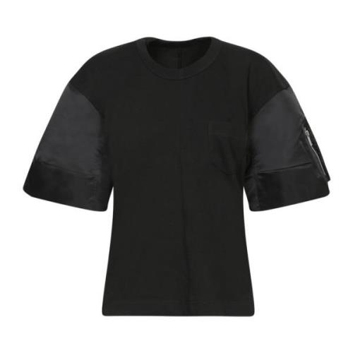 Zwarte T-shirts & Polo's voor vrouwen Sacai , Black , Dames