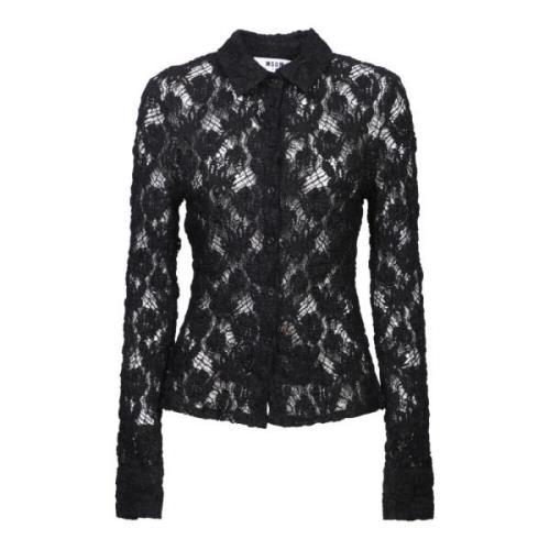 Zwarte Dames Overhemden Stijlvolle Garderobe Essentieel Msgm , Black ,...