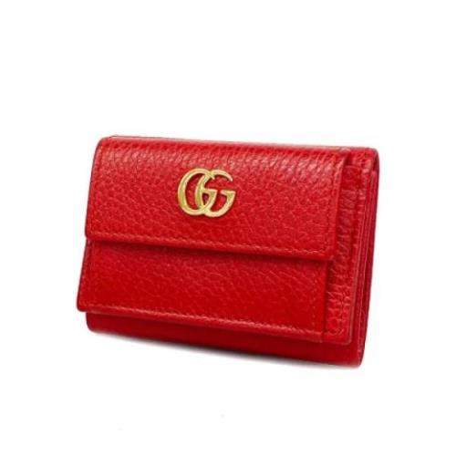 Pre-owned Leather wallets Gucci Vintage , Red , Dames