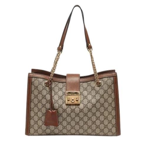 Pre-owned Leather travel-bags Gucci Vintage , Brown , Dames