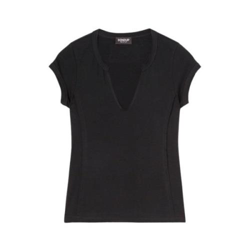 Zwarte stijlvolle T-shirt voor vrouwen Dondup , Black , Dames