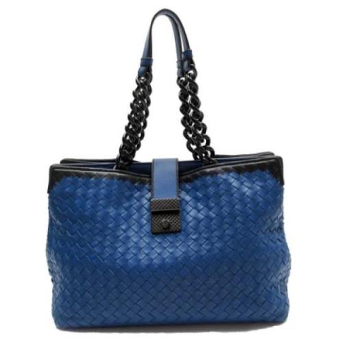 Pre-owned Leather shoulder-bags Bottega Veneta Vintage , Blue , Dames