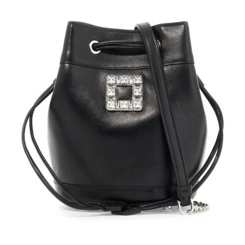 Kristallen gesp Mini Bucket Bag Roger Vivier , Black , Dames