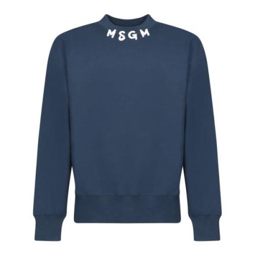 Blauwe Sweatshirt Verhoog Stijl Trendy Msgm , Blue , Heren