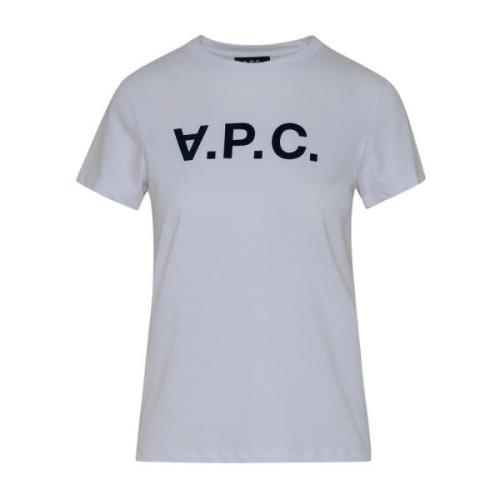 Geribbelde Ronde Hals T-Shirt A.p.c. , White , Dames