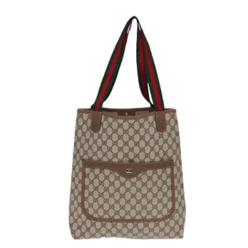 Pre-owned Canvas totes Gucci Vintage , Beige , Dames