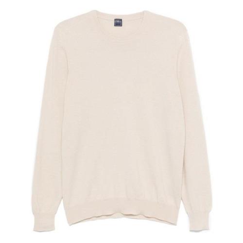 Luxe Cashmere Crew-Neck Gebreide kleding Fedeli , Beige , Heren