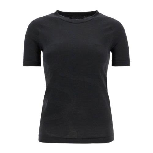 Jacquard Jersey Fitted Running T-shirt Y-3 , Black , Dames