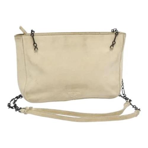 Pre-owned Suede shoulder-bags Prada Vintage , Beige , Dames