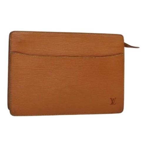 Pre-owned Leather clutches Louis Vuitton Vintage , Brown , Dames