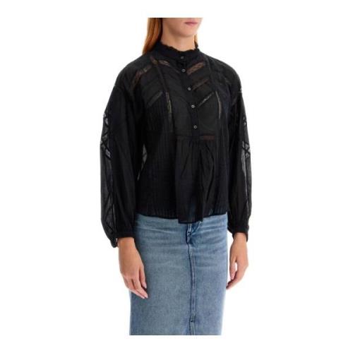 Katoenen kanten blouse met gerimpelde details Isabel Marant Étoile , B...