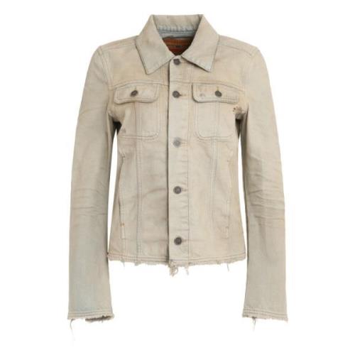 Vintage Denim Jack met Zakken Diesel , Beige , Dames