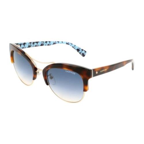 Gouden Metalen Zonnebril met Havana-accenten Lanvin , Brown , Dames