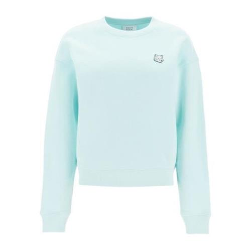 Bold Fox Head Crewneck Sweatshirt Maison Kitsuné , Blue , Dames