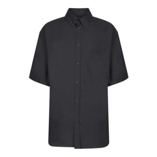 Zwart T-shirt Polo Stijl Balenciaga , Black , Heren