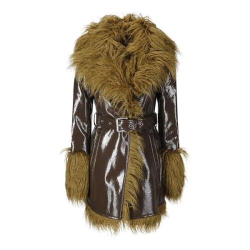 Faux Fur Shearling Jacket voor vrouwen Diesel , Brown , Dames