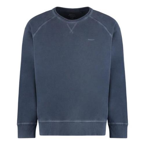 Geribbelde Katoenen Crew-Neck Sweatshirt Gant , Blue , Heren